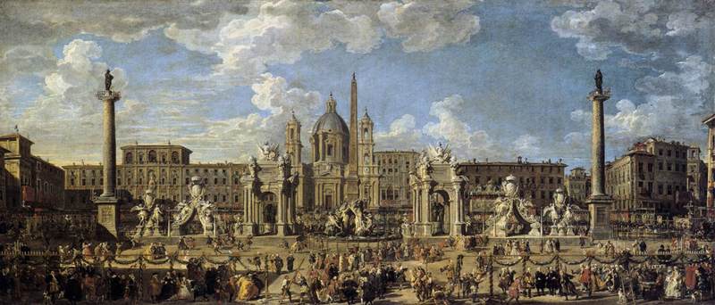 Preparations to Celebrate the Birth of Dauphin of France in 1729 in Piazza Navona
