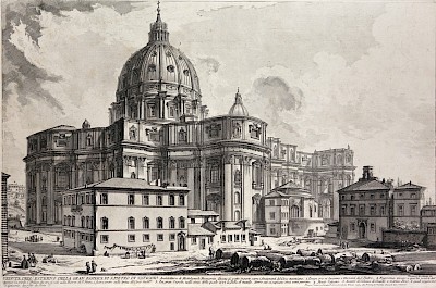 Veduta dell' Esterno della Gran basilica di S. Pietro in Vaticano (St. Peter's, from the Piazza della Sagrestia)