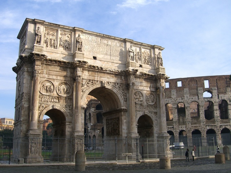 The Arch of Constantine and the Colosseum