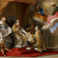 Pope Benedict XIV Presenting the Encyclical %22Ex Omnibus%22 to the Comte de Stainville, Later Duc de Choiseul.png