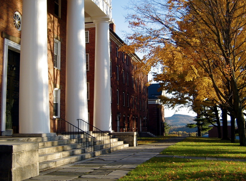 College Row with the Holyoke Range visible in the distance