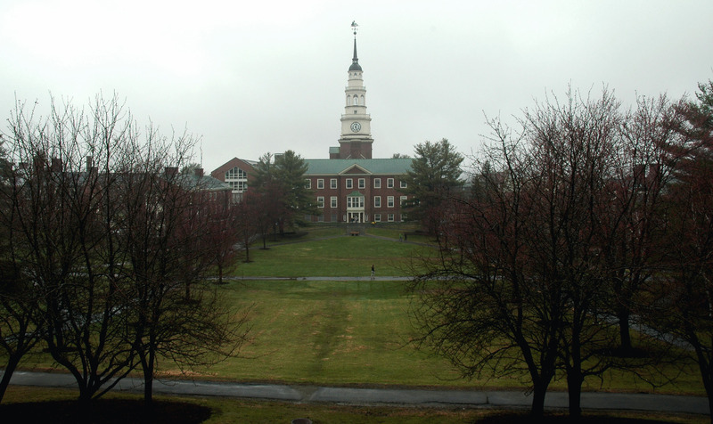 view of campus with quad and Miller Library