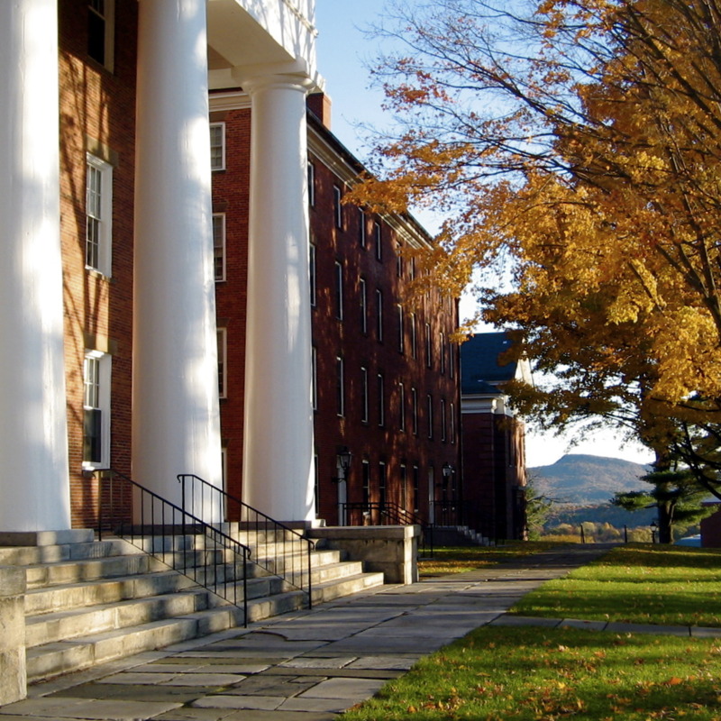 College Row with the Holyoke Range visible in the distance